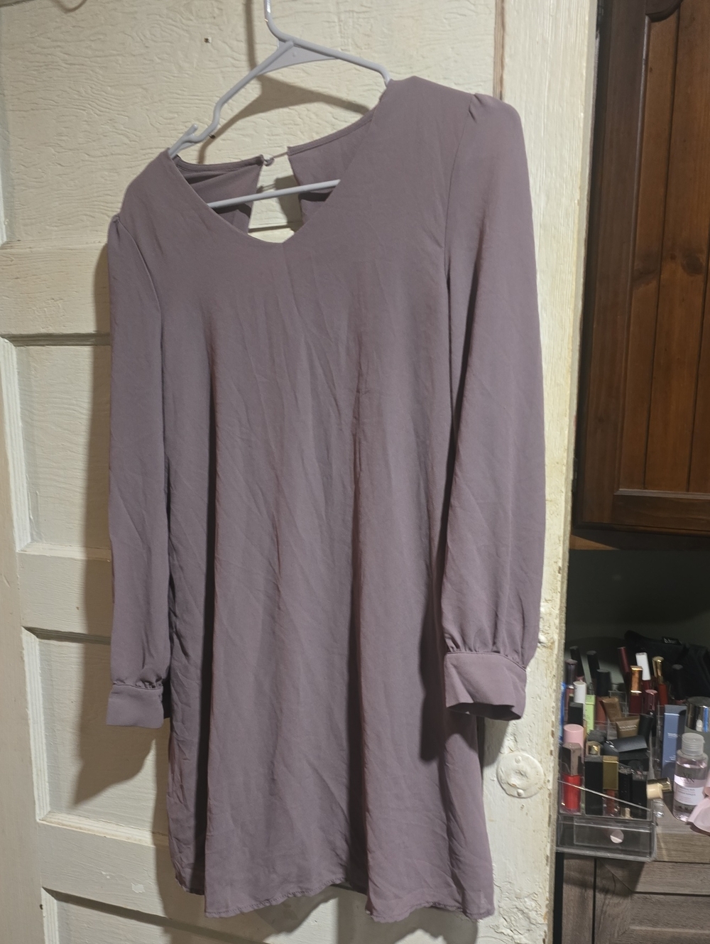 She + Sky Mauve Long Sleeve Mini Dress